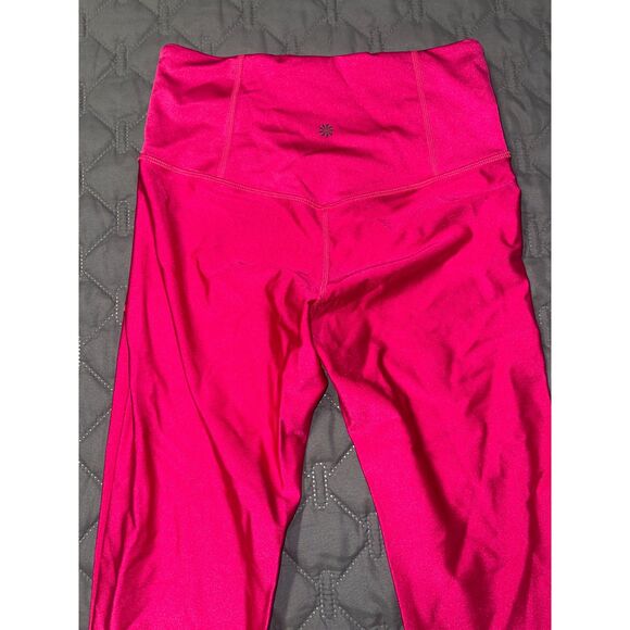 RARE Athleta Elation Shine Tight Leggings- Women’s Size Small – Hot Pink Shimmer - Picture 7 of 11
